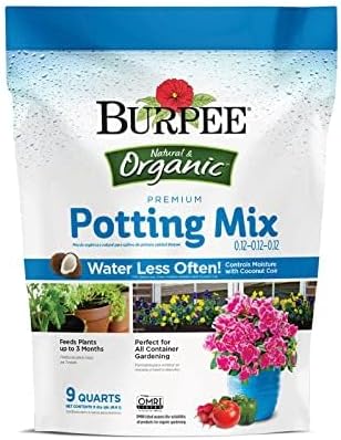 Burpee 9 Quarts | Premium Organic Potting Natural Soil Mix Food &amp SuperSeed Seed Starting Tray | 36 Cell Reusable Seed Starter Tray