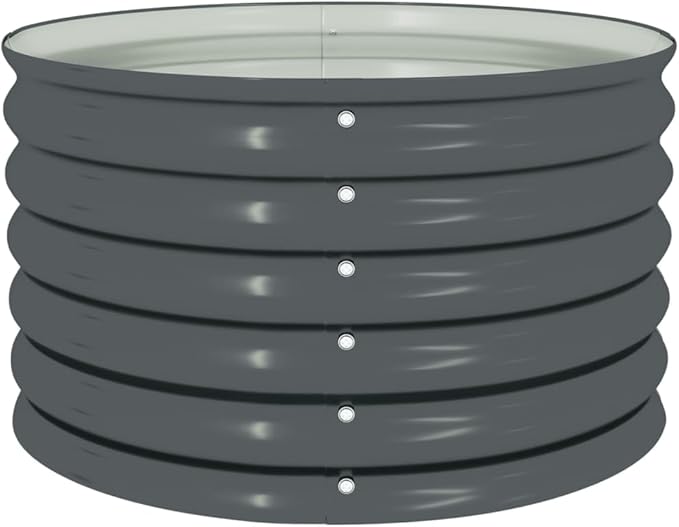 Outdoor Garden Raised Bed Galvanized Steel Garden Planter Box Metal Planter Box for Gardening Vegetables Flowers Herb 31.5x31.5x17.3 Galvanized Steel Gray-759