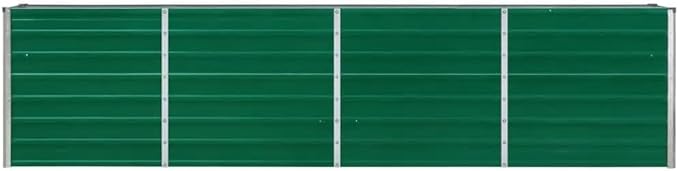 Galvanized Steel Raised Garden Bed Kit Outdoor Galvanized Planter Raised Garden Boxes Metal Raised Garden Beds for Vegetables 126x15.7x30.3 Green