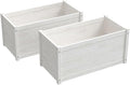 2pcs Wooden Garden Planter Box Outdoor Raised Garden Bed Garden Yard Wood Box for Vegetables Flowers Herbs and Succulents White 39.4x19.7x19.7 Solid Wood Pine