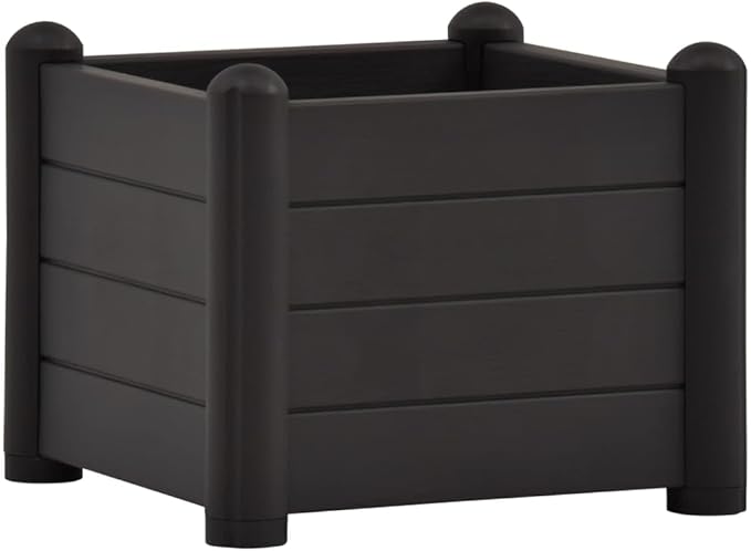 Raised Bed Anthracite Polypropylene Indoor Flower planters Drainage pots Succulent containers for Garden Indoor 16.9 x 16.9 x 13.8 in
