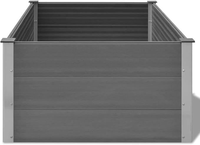 Gray Raised Garden Bed WPC Planter Box - 59.1x39.4x21.3 Large Outdoor Planter for Gardening Flower Plant Herb Vegetable Beds