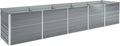 Garden PlanterOutdoor Plant BoxPatio Balcony Deck for Growing Flowers Vegetables Tomatoes and HerbsGarden Raised Bed Galvanized Steel 157.5x31.5x17.7 Gray