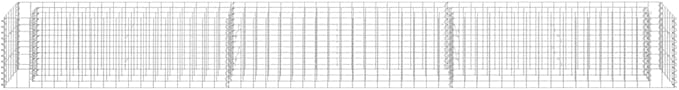 Gabion Raised Bed Silver Galvanized Steel 106.3 x 11.8 x 11.8 in Gardening Pots &amp Planters 145637