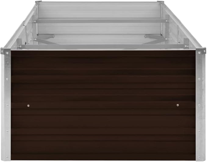 Raised Garden Beds Outdoor Balcony Planter Boxes Garden Raised Bed Brown 94.5x31.5x17.7 Galvanized Steel Suitable for Garden Terrace and Balcony planters