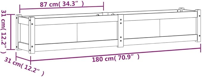 2 pcs Wood Raised Garden Bed Garden Planter Box Outdoor Wood Raised Garden Bed for Vegetables Flowers Herbs Wax Brown Solid Wood Pine-375