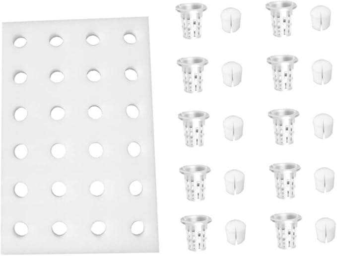 GALPADA Planting Tray Includes Cylinder Sponge Cups and Planting Baskets Hydroponic Floating Gardening for Greenhouse Vegetable Cultivation