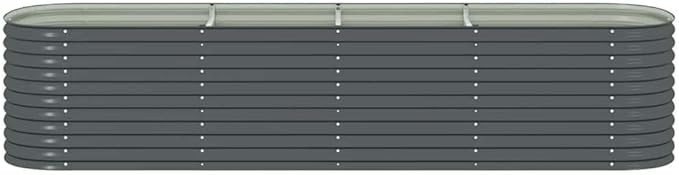 Raised Garden Bed 157.5x31.5x31.9 Galvanized Steel Gray Elevated Outdoor Planter Box for Vegetables Flowers Herbs and Garden Beds