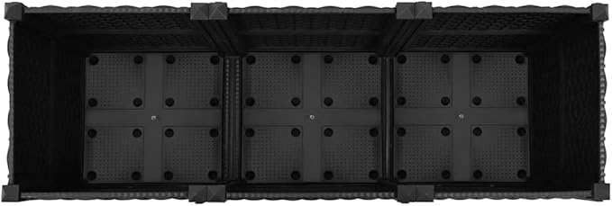 Rectangular Raised Garden Bed Black Polypropylene 47.2x15.7x15.0 in Durable Outdoor Planter Box for Patio Balcony Herbs