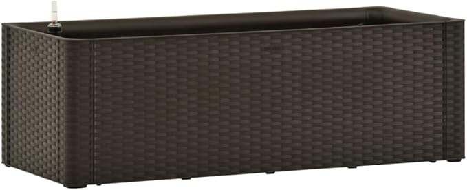 Raised Garden Bed Planters with Self Watering System for Outdoor Plants Self-Watering Planter Box Raised Bed to Grow Flowers Herbs &amp Vegetables Mocha 39.4x16.9x13 -68