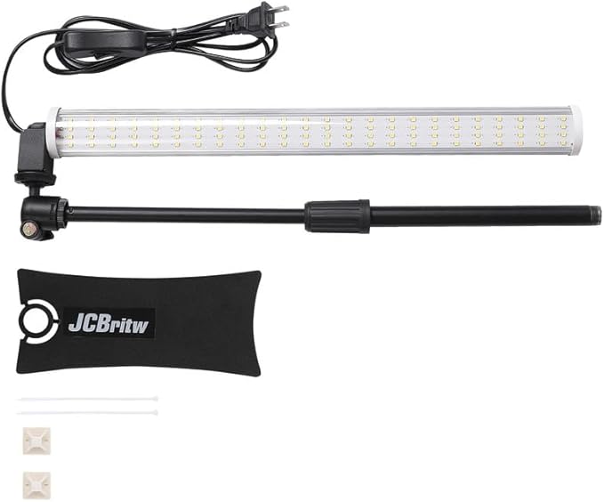 JCBritw Standing LED Grow LightAdjustable T12 Bar Plant Light White 6500K Full Spectrum Plant Grow Lamp on Stand for Indoor Plants Seed Starting Seedlings Veg Flower