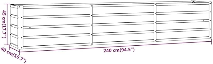 Garden Raised Bed Rusty Corten Steel 94.5 in x 15.7 in x 17.7 in Gardening Pots &amp Planters 151954