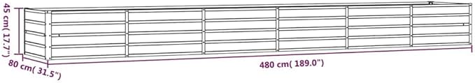 Corten Steel Outdoor Garden Raised Bed Garden Planter Box for Vegetables Flowers Herbs Rusty 189x31.5x17.7 Corten Steel-248