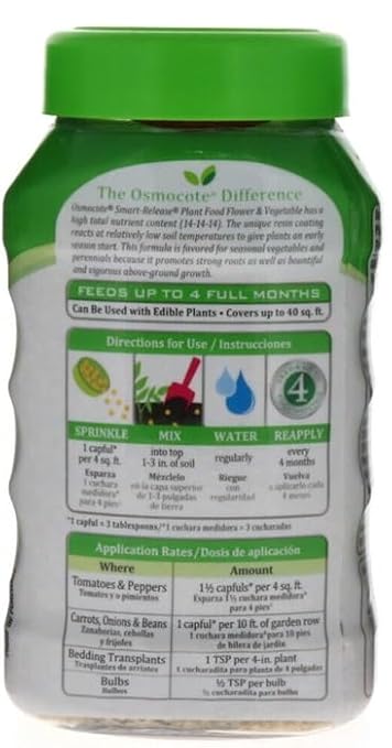 Osmocote Smart-Release Plant Food Flower &amp Vegetable 14-14-14 1 Lbs. - Pack of (8)