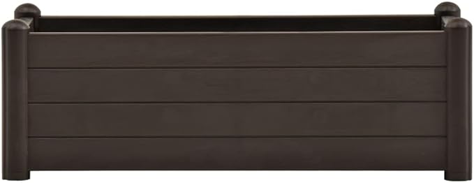 Outdoor Raised Garden Bed PP Planter Raised Garden Boxes Outdoor Planter Box for Vegetables Flowers Herbs Mocha 39.4x16.9x13.8 -197