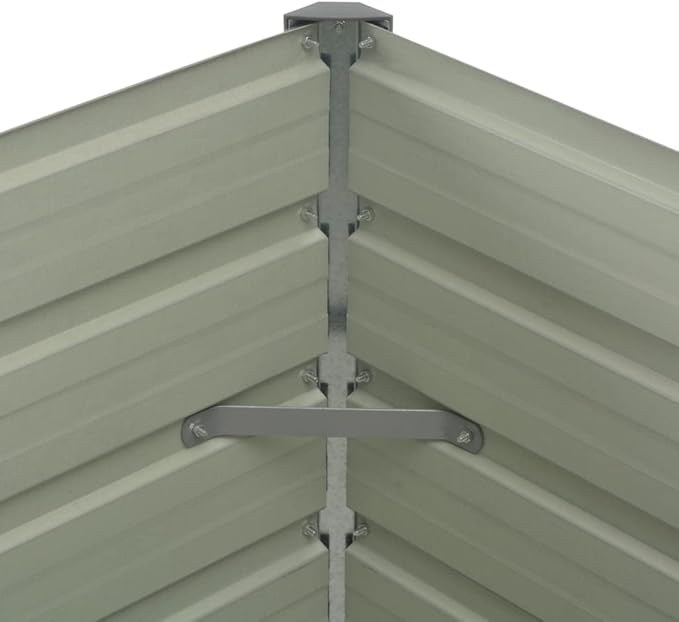 YAFF Raised Garden Bed Anthracite 39.4x39.4x30.3 Galvanized Steel (18.92lbs)
