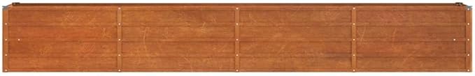 Large Corten Steel Garden Raised Bed Rustic &amp Modern Farmhouse Design Outdoor Planter Box Metal Raised Planter Bed for Vegetables Flowers 126x15.7x17.7 Brown-229