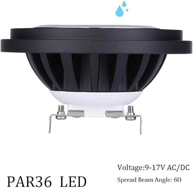 Arrownine PAR36 LED Landscape Bulb 6W 9-17VWater Resistant for Low Voltage Landscape Lighting Outdoor Well Lights Flag Pole Tree Uplights Black Finish White 5000 Kelvin