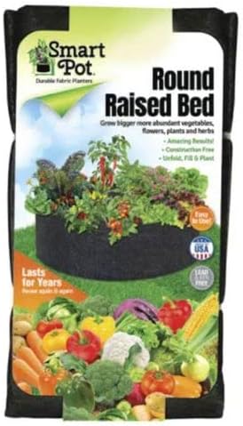 Park Seed Smart Pot Round Raised Bed Fabric Planter 100 Gallon Capacity Black