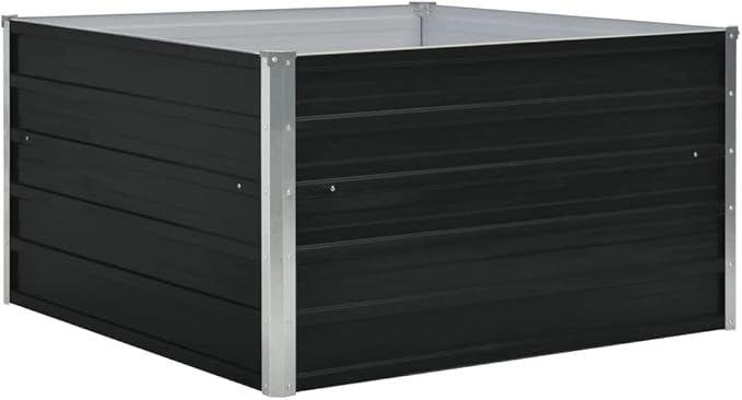 Raised Garden Bed Horse Trough planters Raised Flower Bed Standing Planter Gardening Box Suitable for Corridor Orchard Nursery Courtyard 39.4x39.4x17.7 Galvanized Steel Anthracite