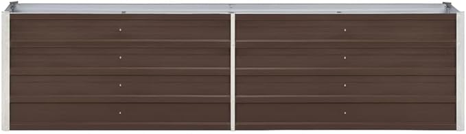 Garden Raised Bed Galvanized Steel 94.5x15.7x17.7 BrownWeight:17.42lbs47046