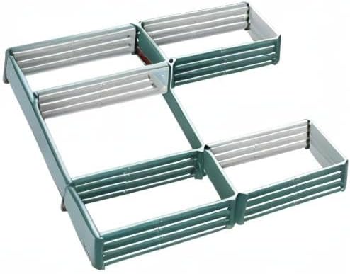 Outsunny 8 x 8' Raised Garden Bed Set Large Steel Flower Planters for Outdoor Plants Easy Assembly for Vegetables Herbs Green