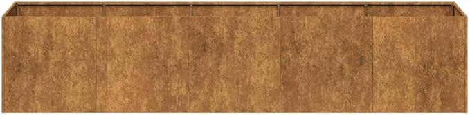 Large Rectangular Rustic Weathering Steel Planter Outdoor Garden Bed with Weathered Finish for Patio Balcony Gardening 78.7 L x 15.7 W x 15.7 H Brown
