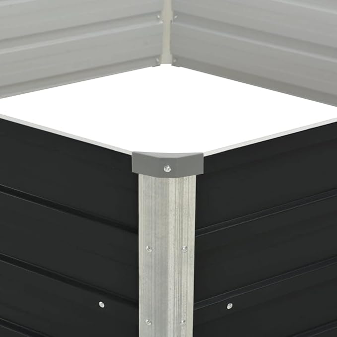Hexagonal Raised Garden Bed Galvanized Steel 50.8x50.8x17.7 Matte Anthracite Planter for Flowers Vegetables Herbs Outdoor Patio Yard