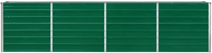 Galvanized Steel Garden Raised Bed Kit Outdoor Planter Raised Garden Boxes Metal Raised Garden Beds for Vegetables Herbs Flowers 126x15.7x30.3 Green-1126