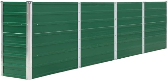Galvanized Steel Garden Raised Bed Kit Outdoor Planter Raised Garden Boxes Metal Raised Garden Beds for Vegetables Herbs Flowers 126x15.7x30.3 Green-1126