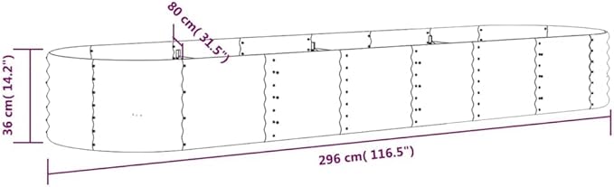 Garden Raised Bed Powder-Coated Steel Planter Boxes Outdoor for Vegetables Fruits Flower 116.5x31.5x14.2 Anthracite-772