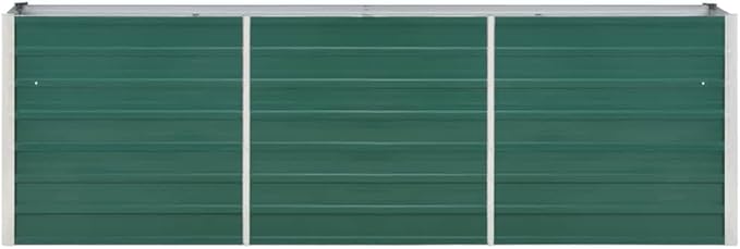 Galvanized Steel Raised Garden Bed Kit Outdoor Galvanized Planter Raised Garden Boxes Metal Raised Garden Beds for Vegetables 94.5x15.7x30.3 Green