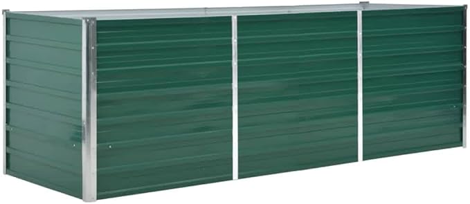 Outdoor Garden Raised Bed Galvanized Steel Metal Outdoor Garden Raised Planter Box for Flowers Vegetables Fruits Herbs Green 94.5x31.5x30.3 -AA