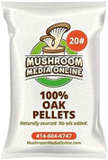 Premium 100% Oak Pellets – Pure Hardwood Substrate for Mushroom Cultivation | Ideal for Shiitake Oyster Reishi &amp More (20 Pounds)