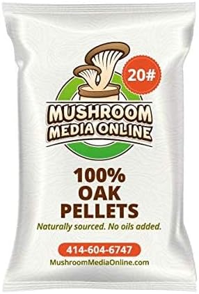Premium 100% Oak Pellets – Pure Hardwood Substrate for Mushroom Cultivation | Ideal for Shiitake Oyster Reishi &amp More (20 Pounds)