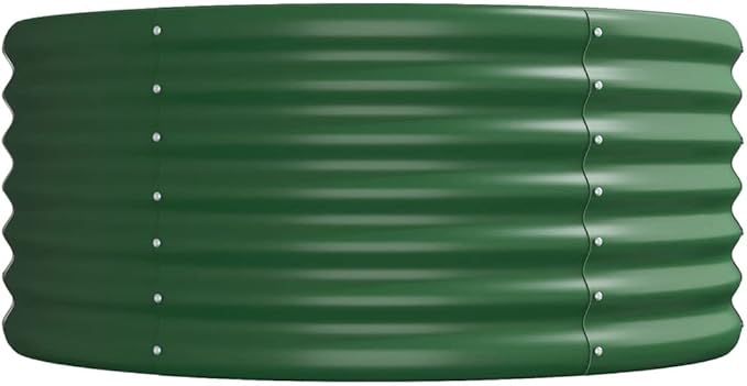 Garden Raised Bed Powder-Coated Steel Planter Boxes Outdoor for Vegetables Fruits Flower 88.2x31.5x14.2 Green-765
