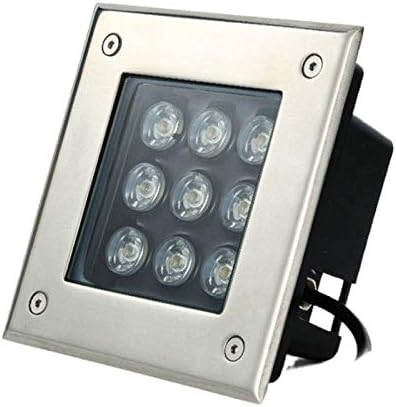Outdoor Landscape Spotlights LED Square Outdoor Floor Recessed Spotlight Stainless Steel IP67 Waterproof Path Light for Sidewalks Squares and Parks 9W Power 7 Luminous Co