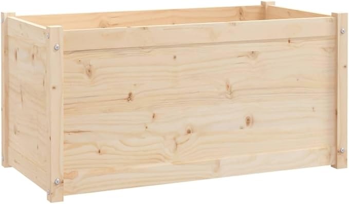 Raised Garden Bed Garden Planter Box Planter Raised Bed Wood Planter Box Grow Vegetable Flower Herb Gardening Natural 39.4x19.7x19.7 Solid Wood Pine