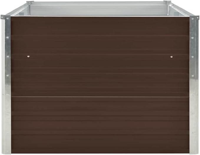 Raised Garden Bed Galvanized Steel Brown Durable Large Welded Bed for Outdoor Gardening &amp Patio Planting - Retaining Landscape in Your Home with Garden Fence