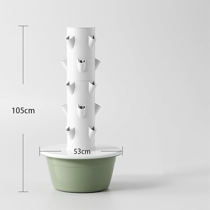 Hydroponics Growing System Indoor Garden Vertical Hydroponic Tower with Water Pump New Customized ABS Material for Herbs Fruits Vegetables(5 Layers)