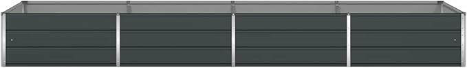 Galvanised Steel Raised Garden Bed Metal Planter Box for Outdoor Plants Vegetable Herb 151.57x39.37x17.72 Anthracite-701