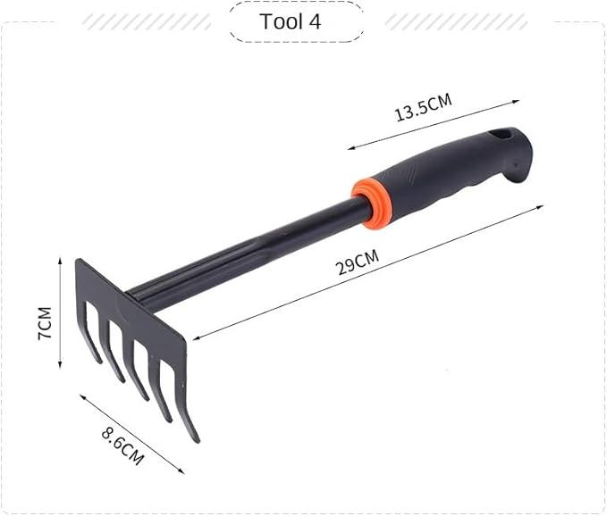 Garden Tool Set 4 Piece Heavy Duty Garden Trowels Cast-Iron Garden Hand Shovels with Non-Slip Rubber Grip Idea for Transplanting Weeding Digging and Planting (Four-Piece Tool Set)
