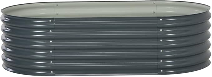 Garden Raised Bed 63x31.5x17.3 Galvanised Steel Gray
