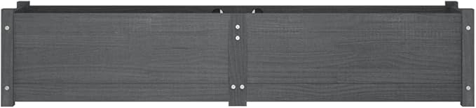 Raised Garden Beds 2 pcs Gray 59.1x12.2x12.2 Solid Pine Wood Planter Elevated Garden Box for Outdoor Plants Flower Beds Vegetable Garden