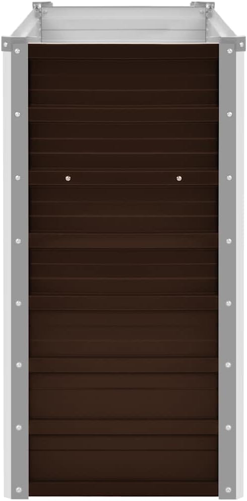 Galvanized Steel Garden Bed - 39.4x15.7x30.3 Metal Outdoor Planter Box for Planting Flowers Vegetables &amp Herbs in Your Garden - Large Tall Brown