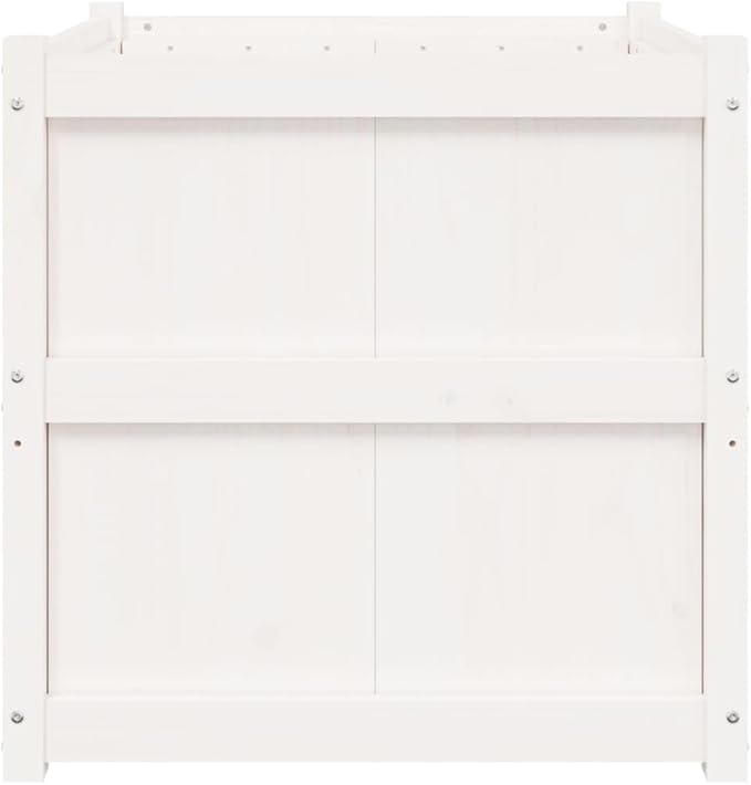 Wooden Raised Garden Bed Garden Planter Box Outdoor Wood Raised Garden Bed for Planting Plants Vegetables White 27.6x27.6x27.6 Solid Wood Pine-238
