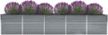 Outdoor Garden Raised Bed Galvanized Steel Metal Outdoor Garden Raised Planter Box for Flowers Vegetables Fruits Herbs Gray 157.5x31.5x30.3 -AA