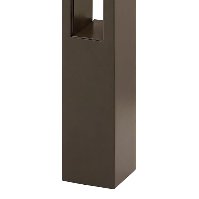Hinkley Atlantis 12V Large Square Landscape Bollard Aluminum Etched Glass Lens Modern LED Bulb Included Bronze Finish