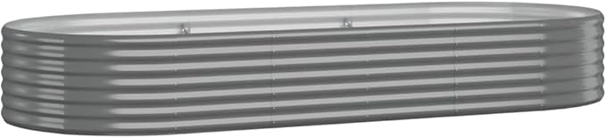 Metal Raised Garden Bed Garden Raised Bed Powder-Coated Steel Outdoor Planter Box for Vegetables Herbs Flowers 98x39.4x14.2 Gray-162