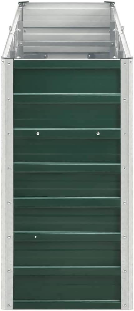 Green Galvanized Steel Raised Garden Bed Large 94.5x15.7x30.3in Outdoor Planter Box for Vegetables Herbs Flowers Durable Patio Backyard Gardening